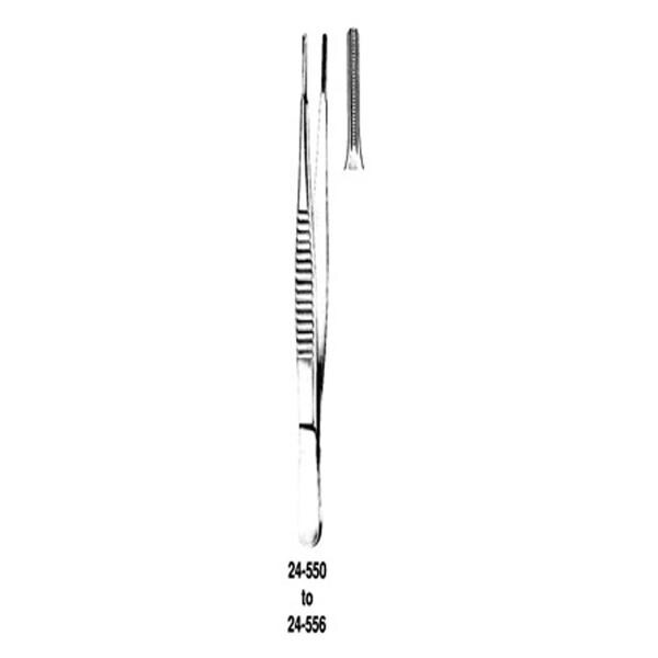 Miltex Forcep Tissue Debakey 6" 2.5mm Wide Atraumatic Tip Serrated Straight SS Each - Integra Miltex - 24-550