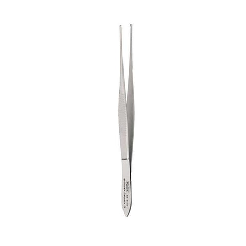 Miltex Forcep Strabismus 4" 1mm Wide Tip Straight 1x2 Teeth Stainless Steel Each - Integra Miltex - 18-840