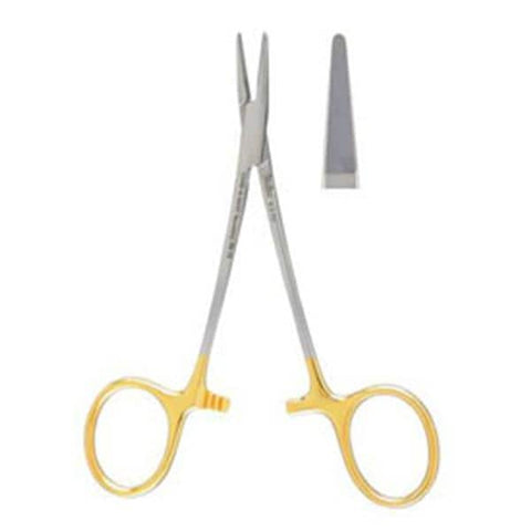 Miltex Holder Needle Par 4-1/2" Serrated Jaw Straight Tungsten Carbide Each - Integra Miltex - 8-3TC