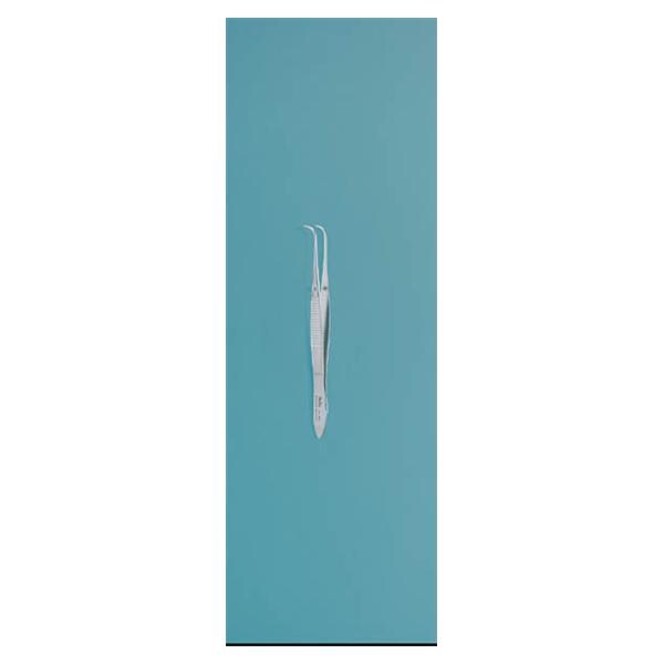 Miltex Forcep Tissue Iris 4" 0.8mm Wide Tip Full Curve 1x2 Teeth Stainless Steel 4"Ea - Integra Miltex - 18-790
