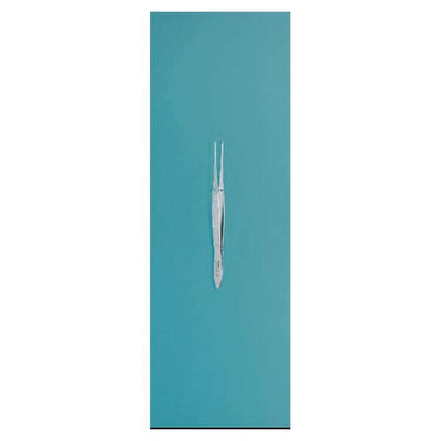 Miltex Forcep Tissue Iris 4" 0.8mm Wide Tip Straight 1x2 Teeth Stainless Steel Each - Integra Miltex - 18-786