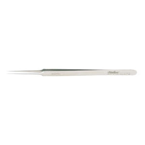Miltex Forcep Micro Swiss Jewelers 4-3/8" Fn Tp Serrated Strt Flt #5/Micro SS/NMgntc Each - Integra Miltex - 17-305X