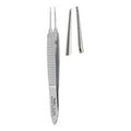 Miltex Forcep Suture Bonn 2-3/4" .12mm Tp/Ty Pltfrm Straight 1x2Tth Micro SS Eachch - Integra Miltex - 18-835