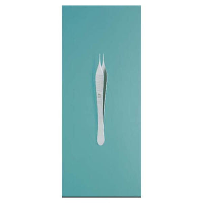 Miltex Forcep Tissue Adson 4-3/4" 0.5mm Wide Jaw Straight 1x2 Teeth Micro SS Each - Integra Miltex - 17-2500
