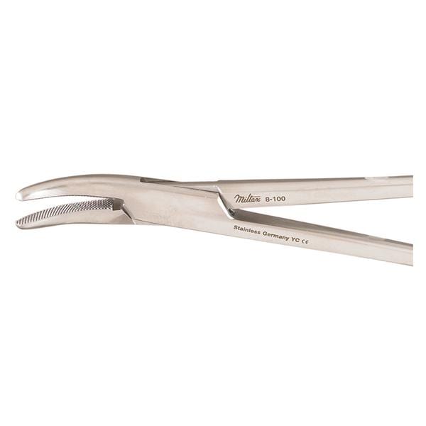 Miltex Holder Needle Heaney 8-1/2" Serrated Jaw Curved Stainless Steel Eachch - Integra Miltex - 8-100