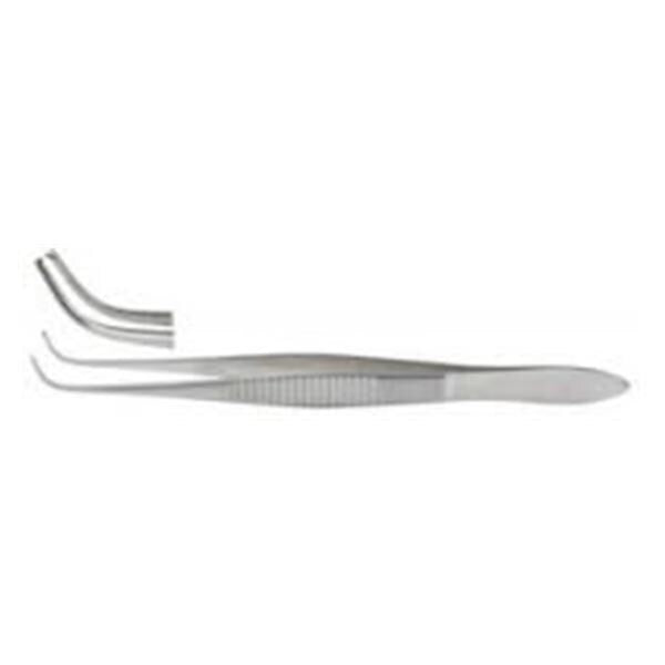 Miltex Forcep Tissue Iris 4" 0.5mm Wide Tip Full Curve 1x2 Teeth Stainless Steel Each - Integra Miltex - 18-791