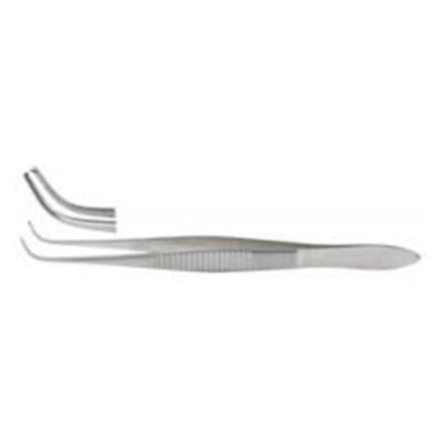Miltex Forcep Tissue Iris 4" 0.5mm Wide Tip Full Curve 1x2 Teeth Stainless Steel Each - Integra Miltex - 18-791