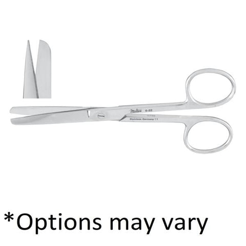 Miltex Scissors Operating 4-1/2" Sharp/Blunt Straight Standard Stainless Steel Each - Integra Miltex - 5-12