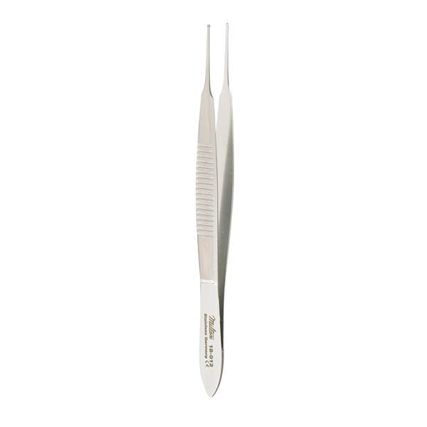 Miltex Forcep Fixation Tissue Lester 3-3/4" 0.6mm Wide 1x2 Teeth Stainless Steel Eachch - Integra Miltex - 18-912