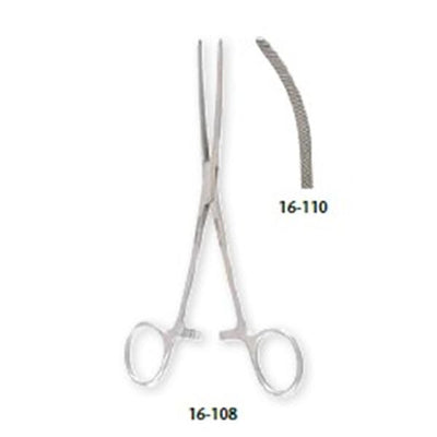 Miltex Forcep Intestinal Baby Doyen 6-3/4" Curved Diagonal Serrated Stainless Steel Each - Integra Miltex - 16-110