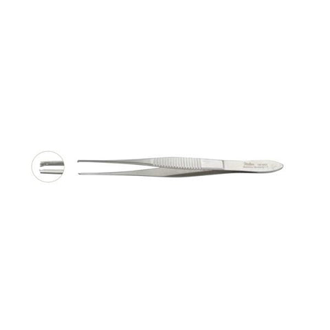 Miltex Forcep Fixation O'Brien 4" 0.9mm Wide Angled Forward 1x2 Teeth SS Eachch - Integra Miltex - 18-904
