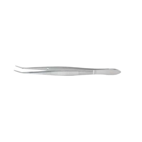 Miltex Forcep Cilia/Suture Barraquer 4-1/2" 5mm Platform Smooth Slight Curve SS Each - Integra Miltex - 18-1111