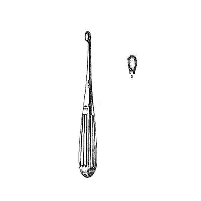 Miltex Curette Mastoid Spratt-Brun 6-1/2" #3 Oval Cup Tip Stainless Steel Each - Integra Miltex - 19-714
