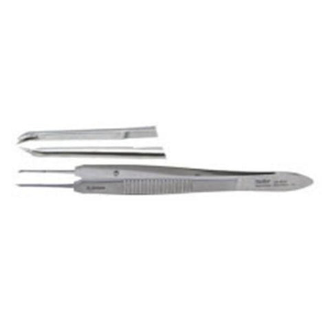 Miltex Forcep Suture Castroviejo 4" 0.6mm/Tying Platform 1x2 Teeth Stainless Steel Each - Integra Miltex - 18-952