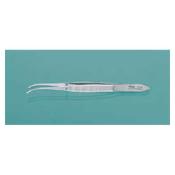 Miltex Forcep Tissue Iris 4" 0.8mm Wide Tip Half Curve 1x2 Teeth Stainless Steel Each - Integra Miltex - 18-788