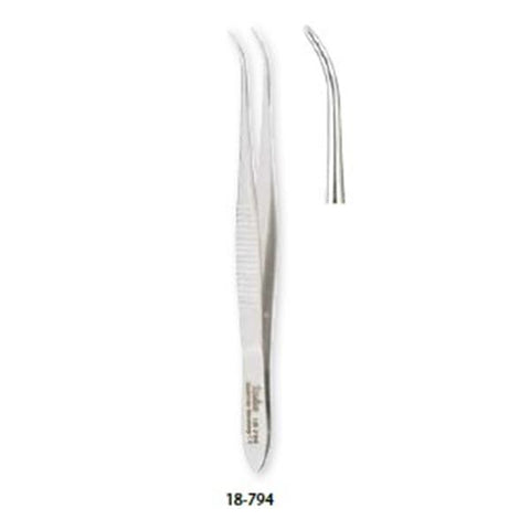 Miltex Forcep Dressing Bracken Iris 4" Fine Tip Cross Serrated Stainless Steel Each - Integra Miltex - 18-794