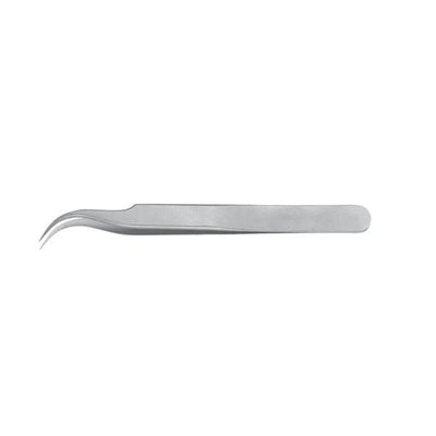 Miltex Forcep Jewelers Swiss 4-1/2" Fine Tip Serrated Curved Flat #7 SS/NMgntc Each - Integra Miltex - 17-307