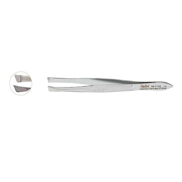 Miltex Forcep Cilia Bergh 3-1/2" 5mm Wide Jaw Horizontal Serrated Straight SS Each - Integra Miltex - 18-1110