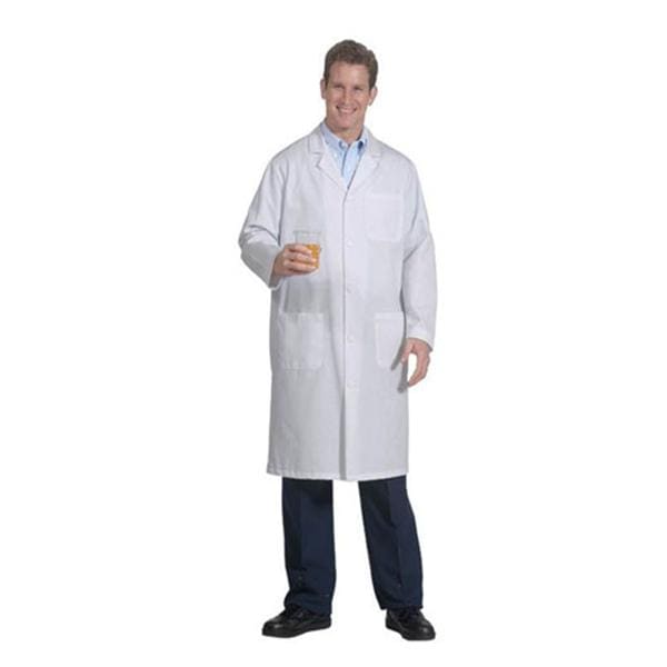 Fashion Seal Lab Coat 65% Polyester / 35% Cotton Mens White Size 44 45 in Each - 6499-44