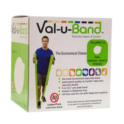 Fabrication Enterprises Band Exercise Val-u-Band 50ydx5" Lime 3 Not Made With Natural Rubber Latex Each - 45200