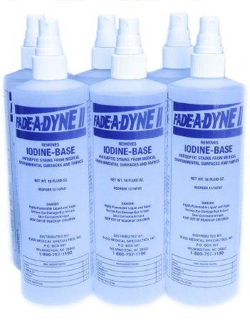 Russ Medical Specialist Fade-A-Dyne II® Iodine Stain Remover Alcohol Based Liquid 16 oz. Bottle Alcohol Scent NonSterile - M-971413-2486 - Case of 6
