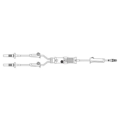 Baxter Healthcare IV Solution Set 10 Drops/mL Y-Injection Site Male Luer Lock Adapter 48/Case - 2C7627