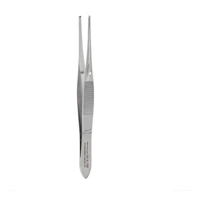 Miltex Forcep Tissue Iris Vantage 4" Serrated Straight 1x2 Teeth Stainless Steel Each - Integra Miltex - V918-786