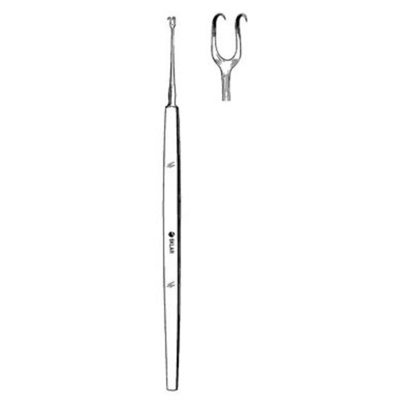 Sklar Instruments Hook Skin Skin Freer 6" 2.5mm Sharp Double Prongs Stainless Steel Each - 47-2760
