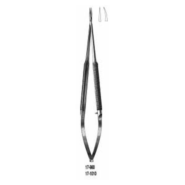 Miltex Holder Needle 7-1/8" Curved 0.6mm Tip Stainless Steel Each - Integra Miltex - 17-1010