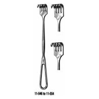 Miltex Retractor Volkman 8-3/4" Curved Blunt 3 Prong Stainless Steel Each - Integra Miltex - 11-552