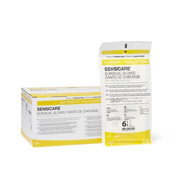 Medline Industries Inc Gloves Surgical SensiCare Aloe PF Polyisoprene LF 6.5 Strl White 25Pr/Bx, 4 BX/CA - MSG1065