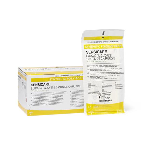Medline Industries Inc Gloves Surgical SensiCare Aloe PF Polyisoprene LF 7.5 Strl White 25Pr/Bx, 4 BX/CA - MSG1075