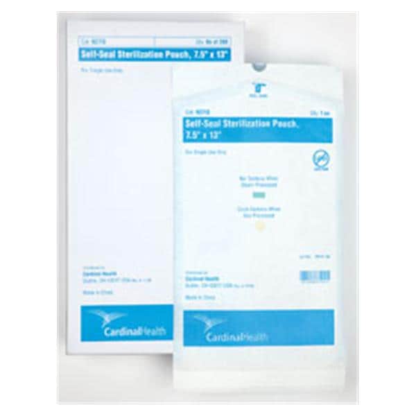 Cardinal Health Pouch Sterilization 7.5 in x 13 in Blue / White 200/Bx, 4 BX/CA - 92713