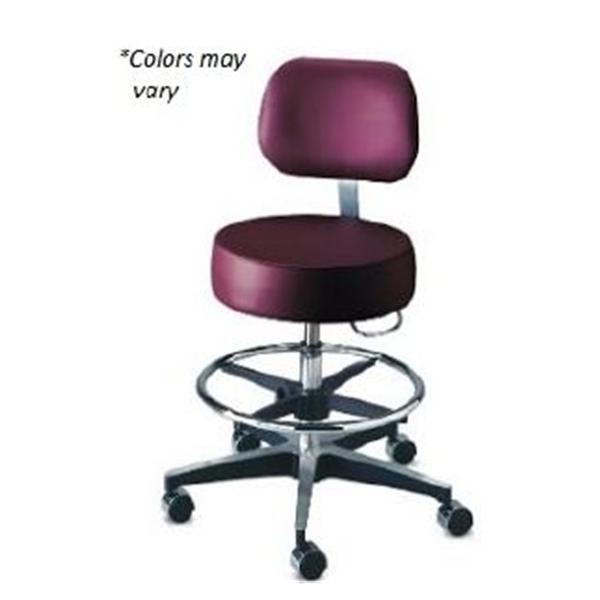 Brewer Custom Products Stool Exam Century Series Black Casters Adjustable Backrest 5 Leg Each - 11001BFR-US393