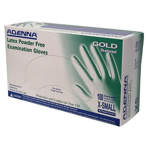 Adenna, Inc Gloves Exam Gold Powder-Free Latex X-Small Cream 1000/Ca - GLD260