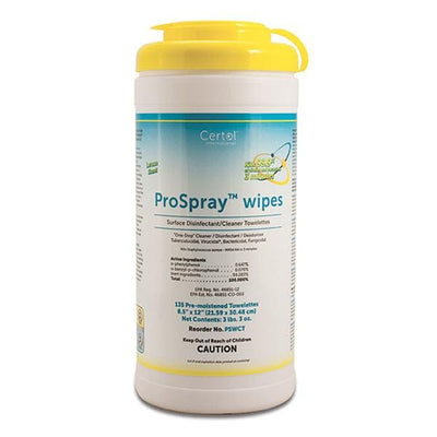 Certol International Cleaner & Disinfectant Surface Towelette Prospray Canister 135/Cn, 12 CN/CA - PSWCT-1