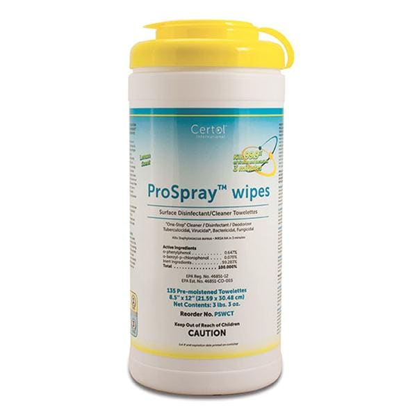 Certol International Cleaner & Disinfectant Surface Towelette Prospray Canister 135/Cn, 12 CN/CA - PSWCT-1