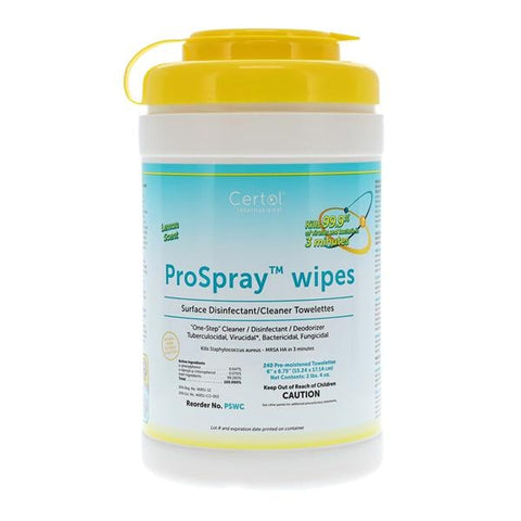 Certol International Cleaner & Disinfectant Surface Towelette Prospray Canister 240/Cn, 12 CN/CA - PSWC-1