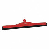 24 W Straight Double Foam Rubber Floor Squeegee Without Handle Red