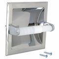 Horizontal Single Roll Recessed Anti-Ligature Toilet Paper Holder Silver