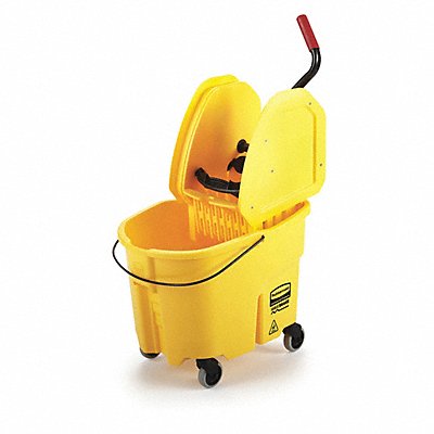 Yellow Polypropylene Mop Bucket and Wringer 8-3/4 gal.