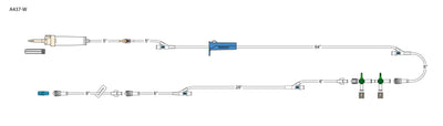 CODAN 10d vented chamber, back check valve, (3) needlefree Y-Sites, roller clamp, detachable 2-gang four-way stopcocks, 8” pigtail with slide clamp, spin-lock