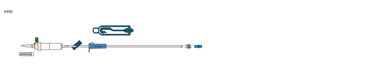 CODAN Valve Vented Secondary Set, 20 drop/ml, slide clamp, roller clamp, spin-lock, separate medihook