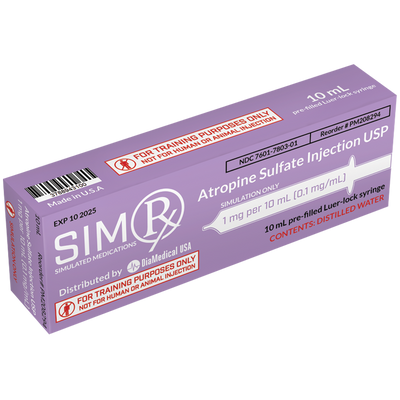 SimRx Atropine Sulfate Injection PREFILLED SYRINGE  USP 1mg/10mL - Each
