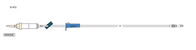 CODAN 20d non-vented chamber, roller clamp, luer-lock, CODAN FlowStop Cap™