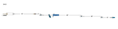CODAN 10d non-vented chamber, back check valve, (3) needlefree Y-sites, slide clamp, roller clamp, spin-lock
