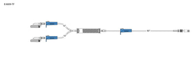 CODAN ULTRA Blood Administration Set, (2) non-vented spikes, (3) roller clamps, elongated 170 micron filter chamber, spin-lock