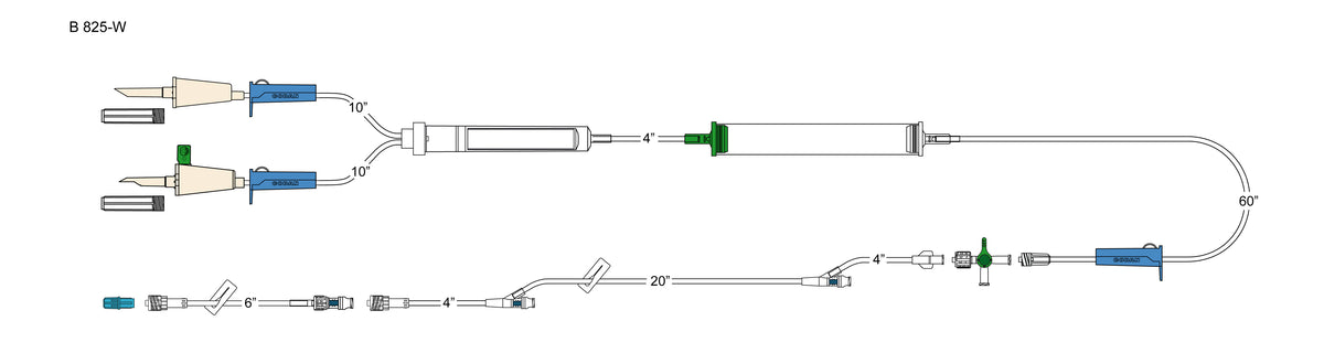 CODANspike, Vented  non-vented spike, (3) roller clamps, 200 micron filter chamber, cylinder hand pump, detachable stopcock, detachable 30" extension with (2) swabable Y-sites, slide clamp, spin-lock, 6" needlefree pigtail with spin-lock
