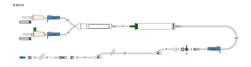CODANspike, Vented  non-vented spike, (3) roller clamps, 200 micron filter chamber, cylinder hand pump, detachable stopcock, detachable 30" extension with (2) swabable Y-sites, slide clamp, spin-lock, 6" needlefree pigtail with spin-lock