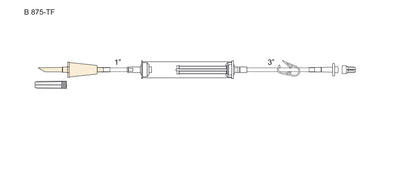 CODAN Administration Set, non-vented spike, 170micron elongated filter chamber, pinch clamp, universal spike adapter